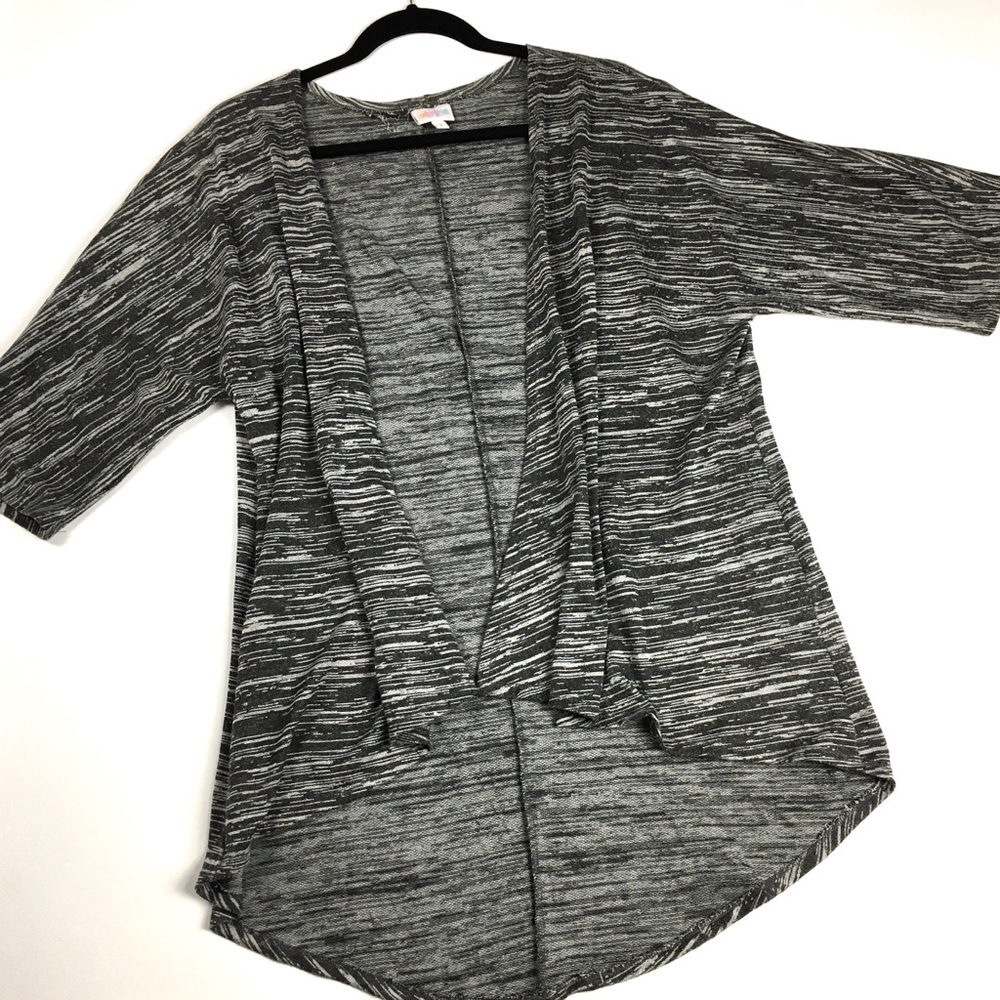 LuLaRoe Lindsay cardigan Black White Gray
